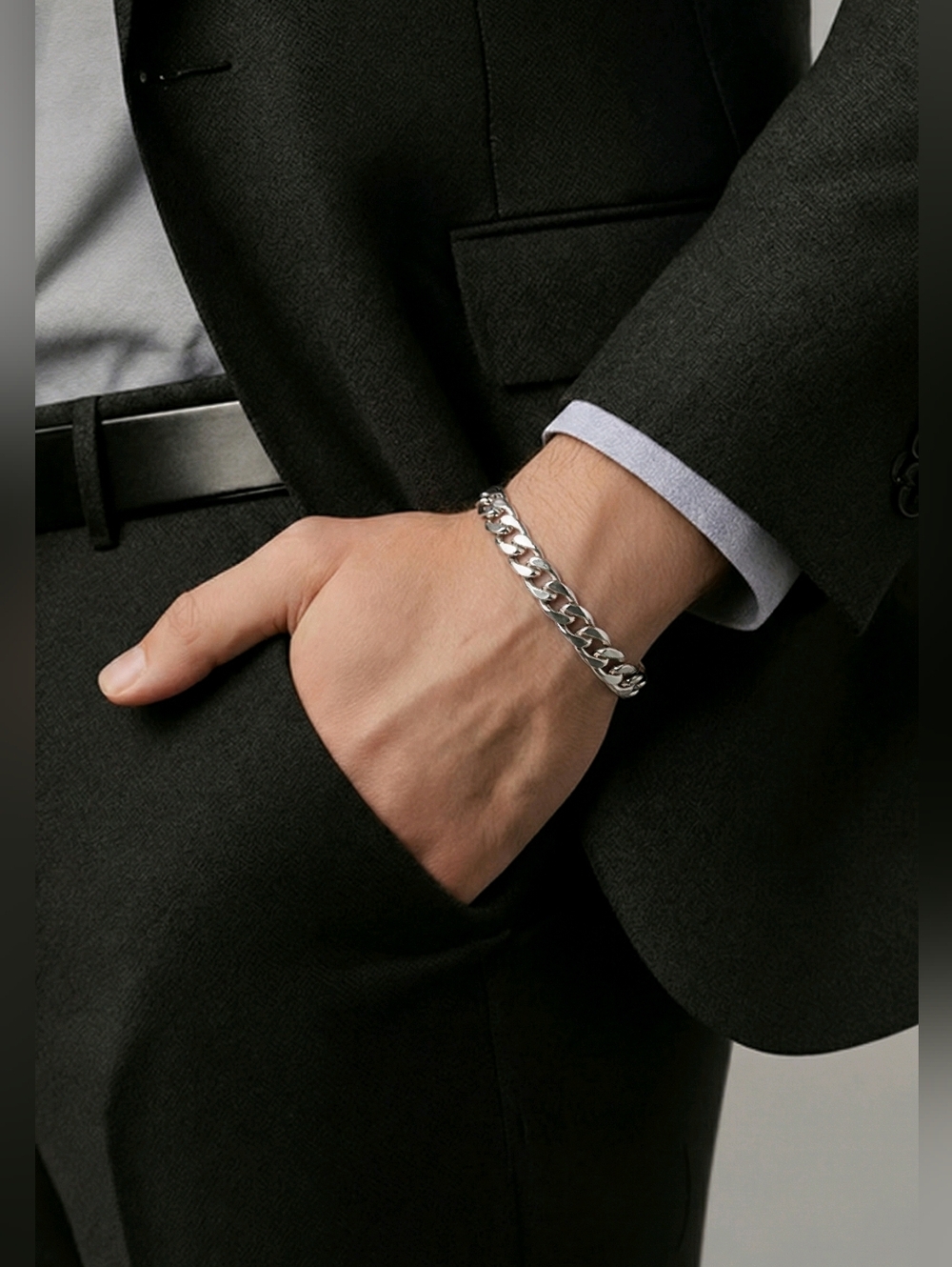 Chunky Curb Chain Bracelet 6mm 8" Silver Stainless Steel Bold Minimal Everyday